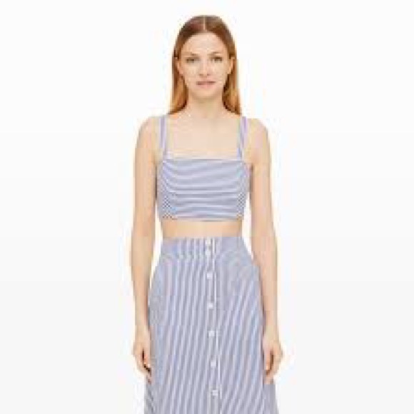 Club Monaco stripe seersucker crop top size 00